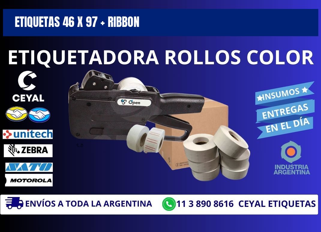 ETIQUETAS 46 x 97 + RIBBON