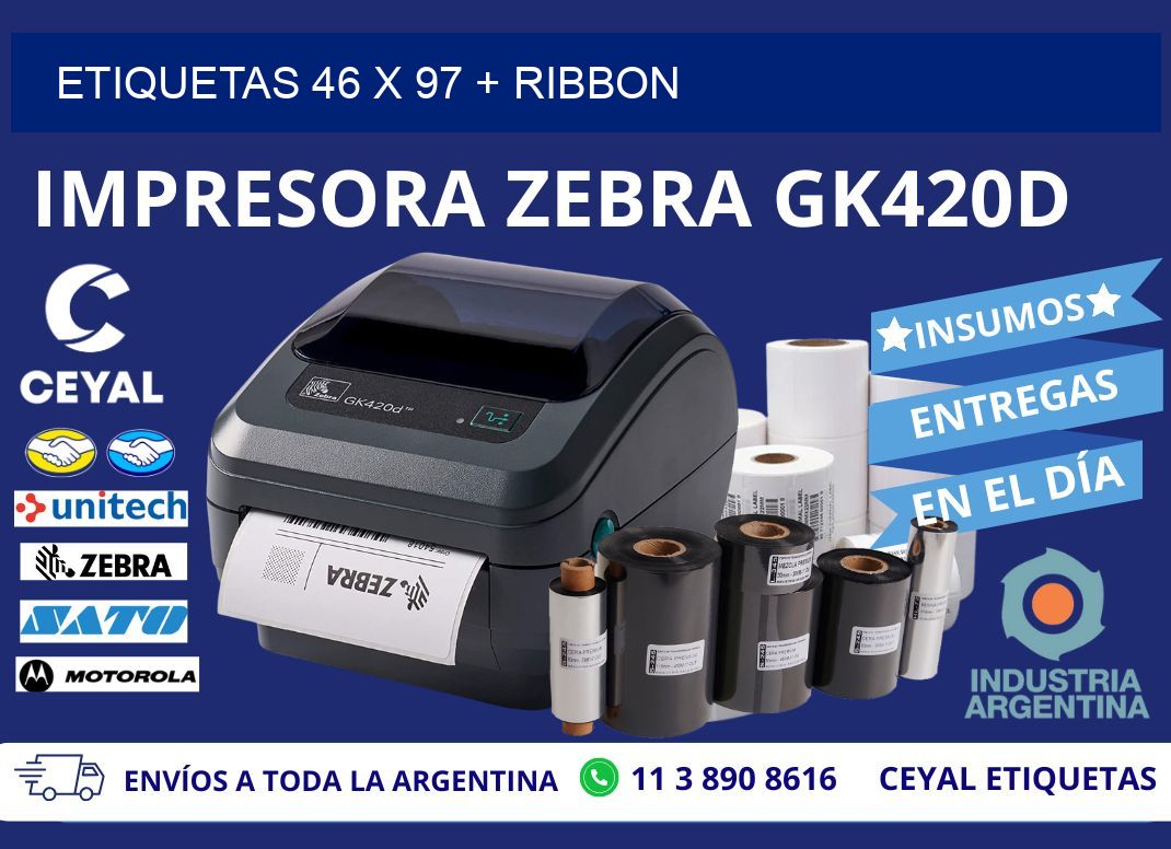 ETIQUETAS 46 x 97 + RIBBON
