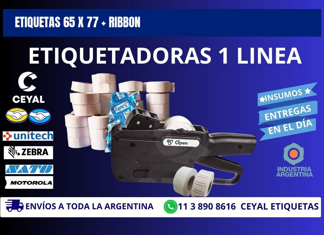 ETIQUETAS 65 x 77 + RIBBON