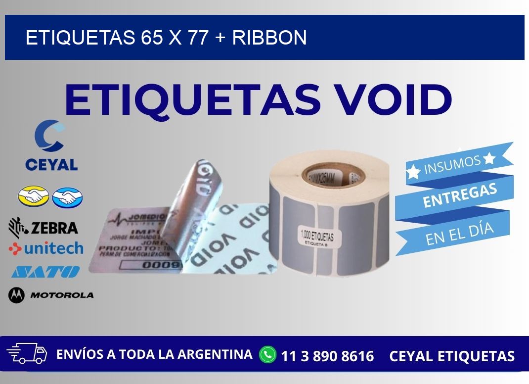 ETIQUETAS 65 x 77 + RIBBON