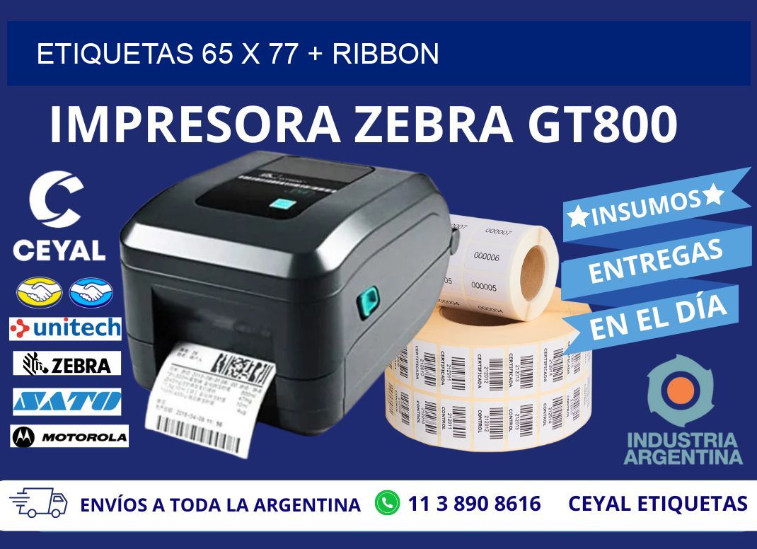 ETIQUETAS 65 x 77 + RIBBON