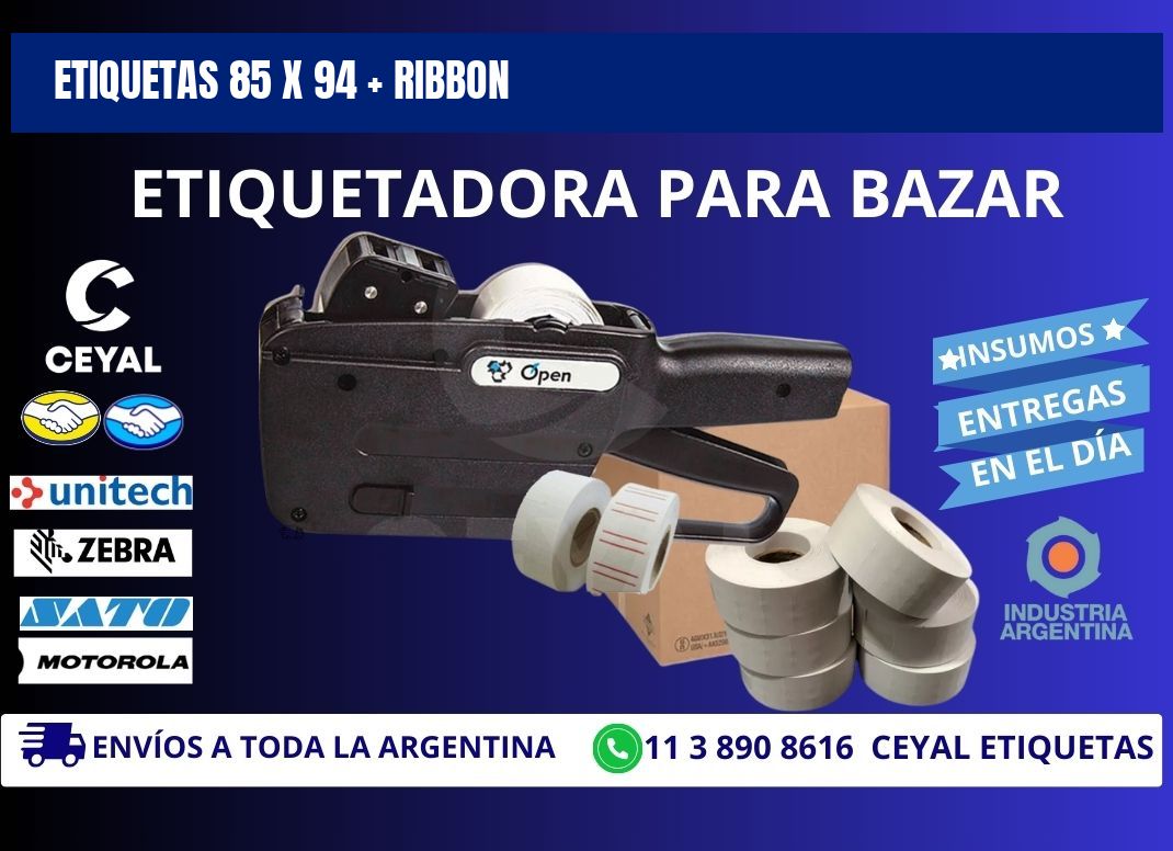 ETIQUETAS 85 x 94 + RIBBON