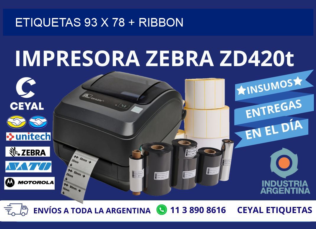ETIQUETAS 93 x 78 + RIBBON