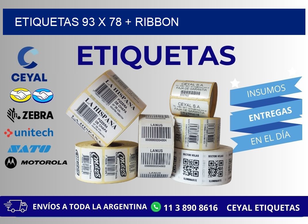ETIQUETAS 93 x 78 + RIBBON