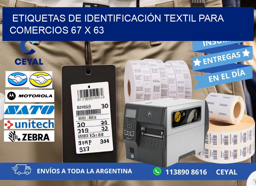 ETIQUETAS DE IDENTIFICACIÓN TEXTIL PARA COMERCIOS 67 x 63