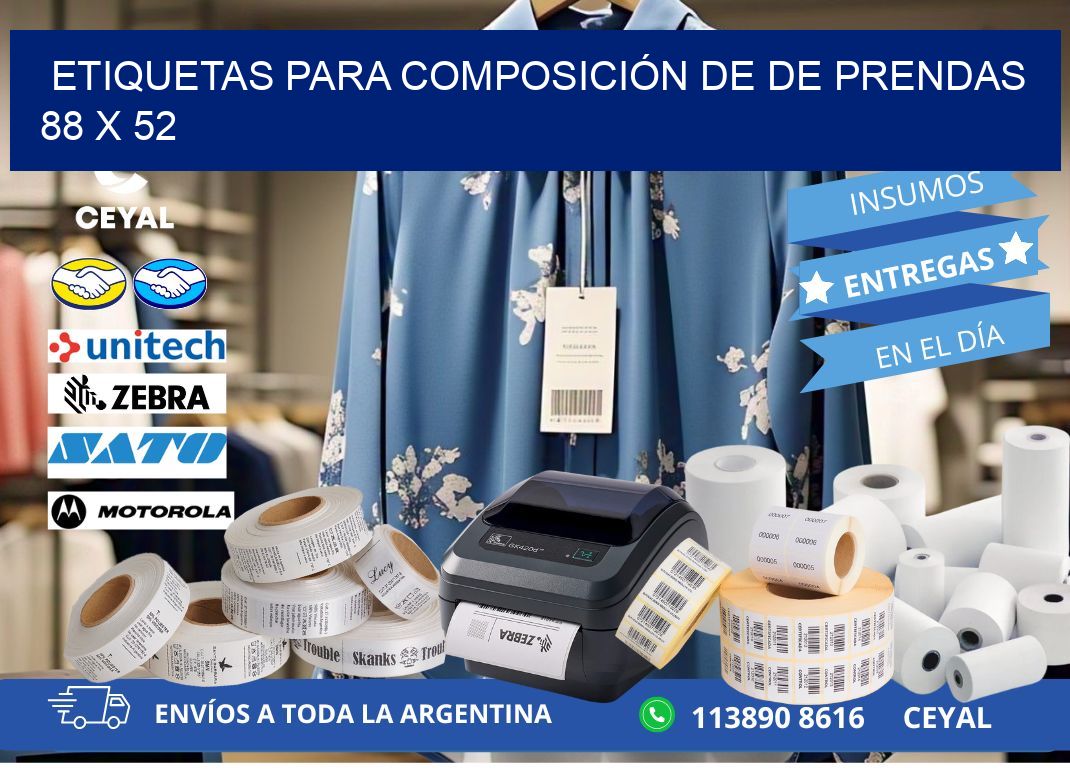 ETIQUETAS PARA COMPOSICIÓN DE DE PRENDAS 88 x 52