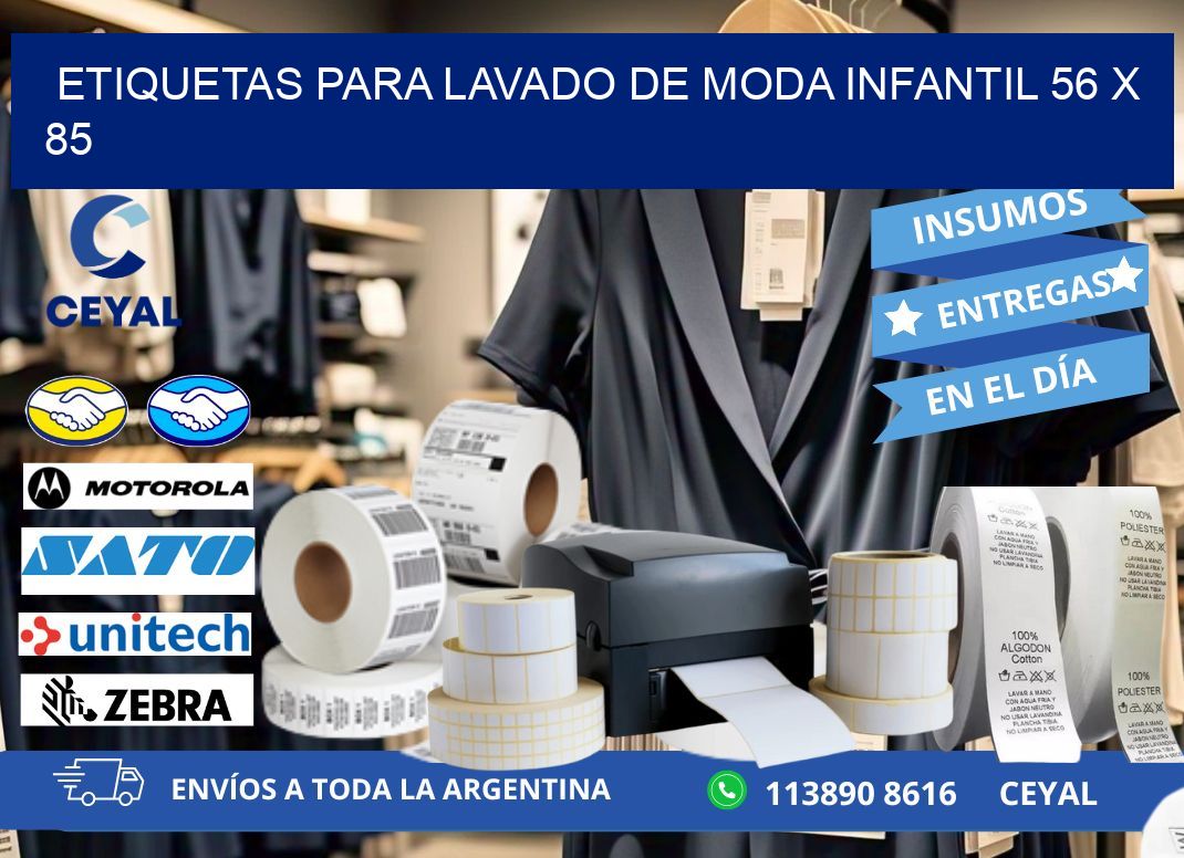 ETIQUETAS PARA LAVADO DE MODA INFANTIL 56 x 85