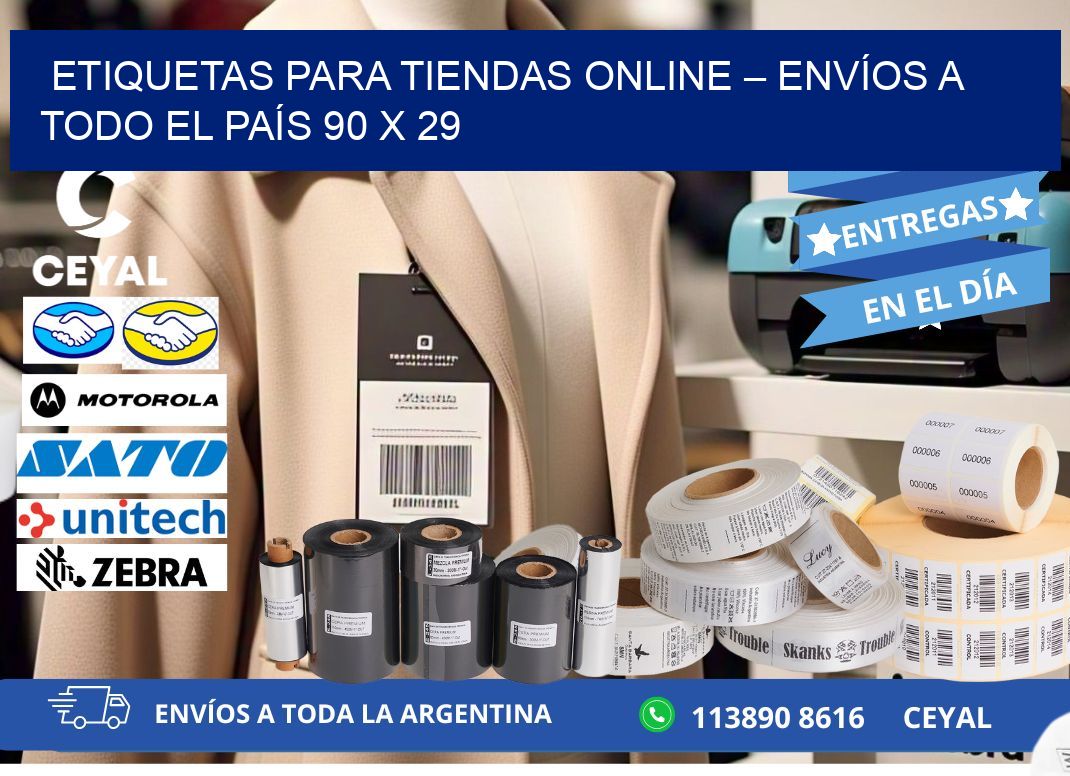 ETIQUETAS PARA TIENDAS ONLINE – ENVÍOS A TODO EL PAÍS 90 x 29