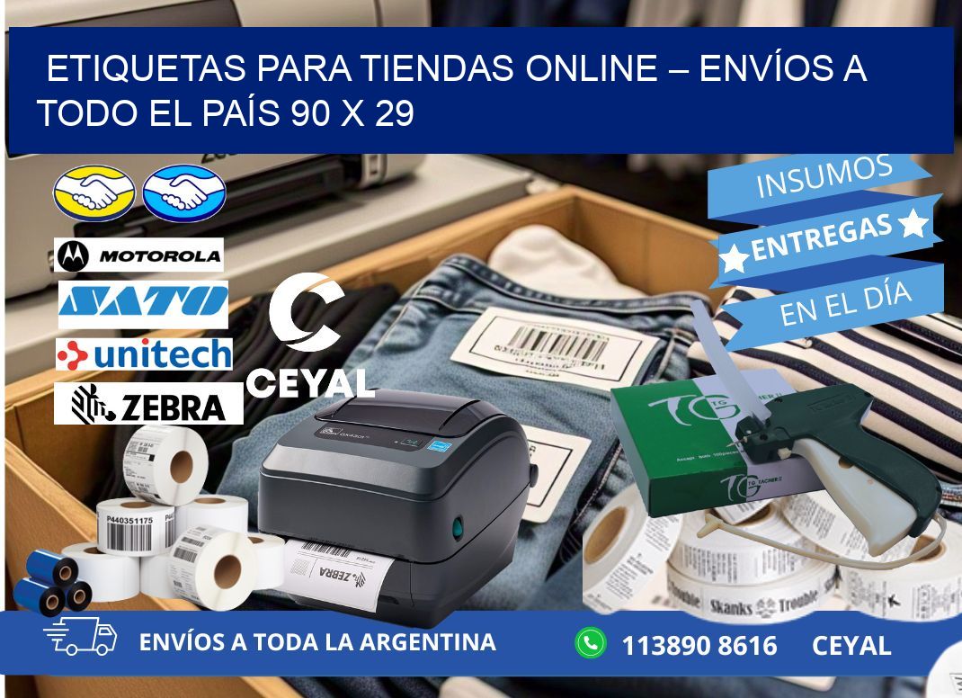 ETIQUETAS PARA TIENDAS ONLINE – ENVÍOS A TODO EL PAÍS 90 x 29