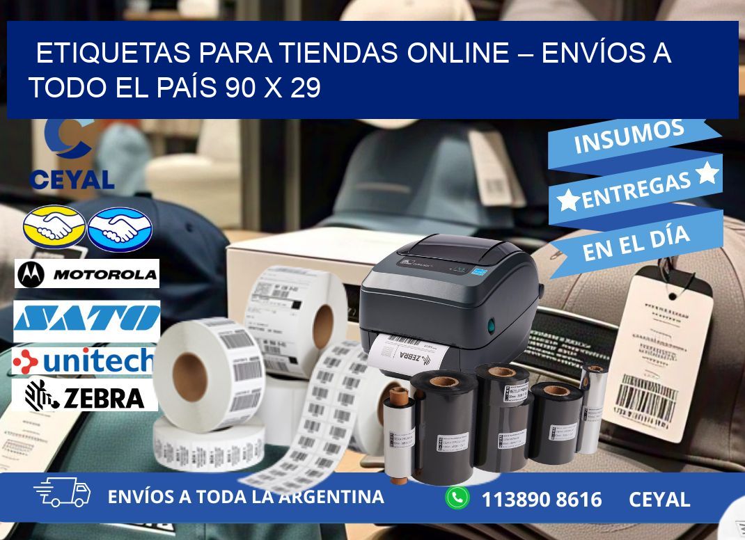 ETIQUETAS PARA TIENDAS ONLINE – ENVÍOS A TODO EL PAÍS 90 x 29
