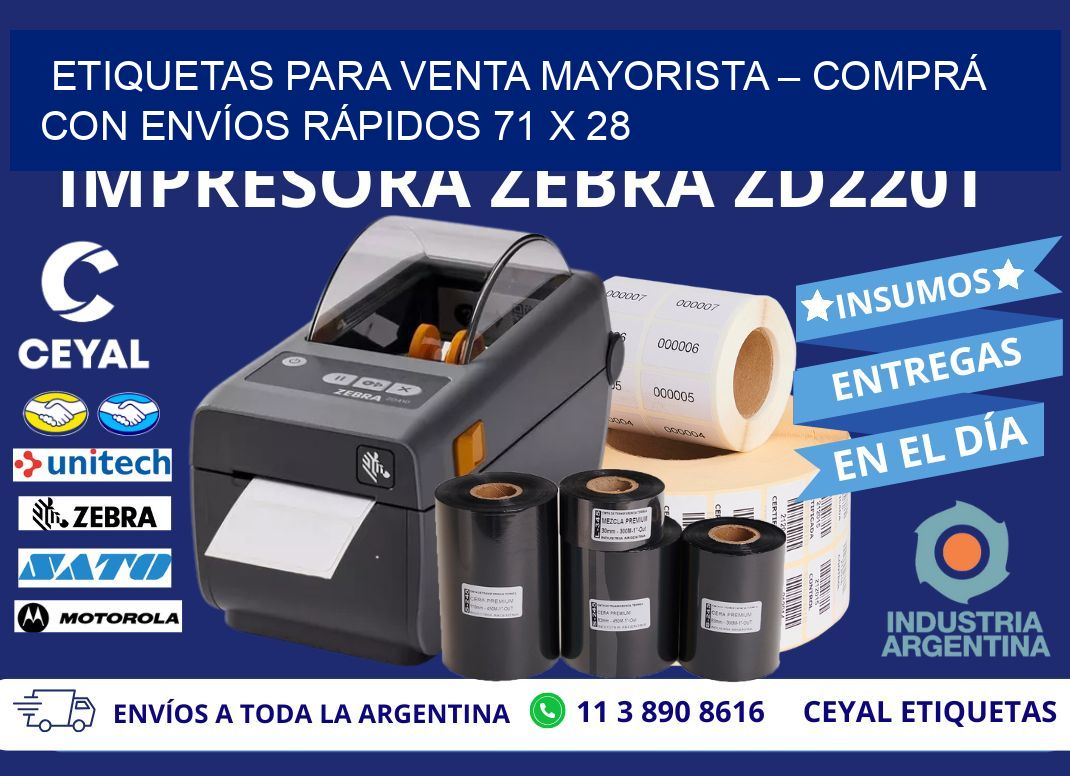 ETIQUETAS PARA VENTA MAYORISTA – COMPRÁ CON ENVÍOS RÁPIDOS 71 x 28