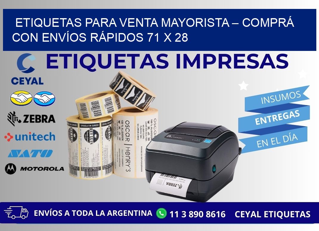 ETIQUETAS PARA VENTA MAYORISTA – COMPRÁ CON ENVÍOS RÁPIDOS 71 x 28