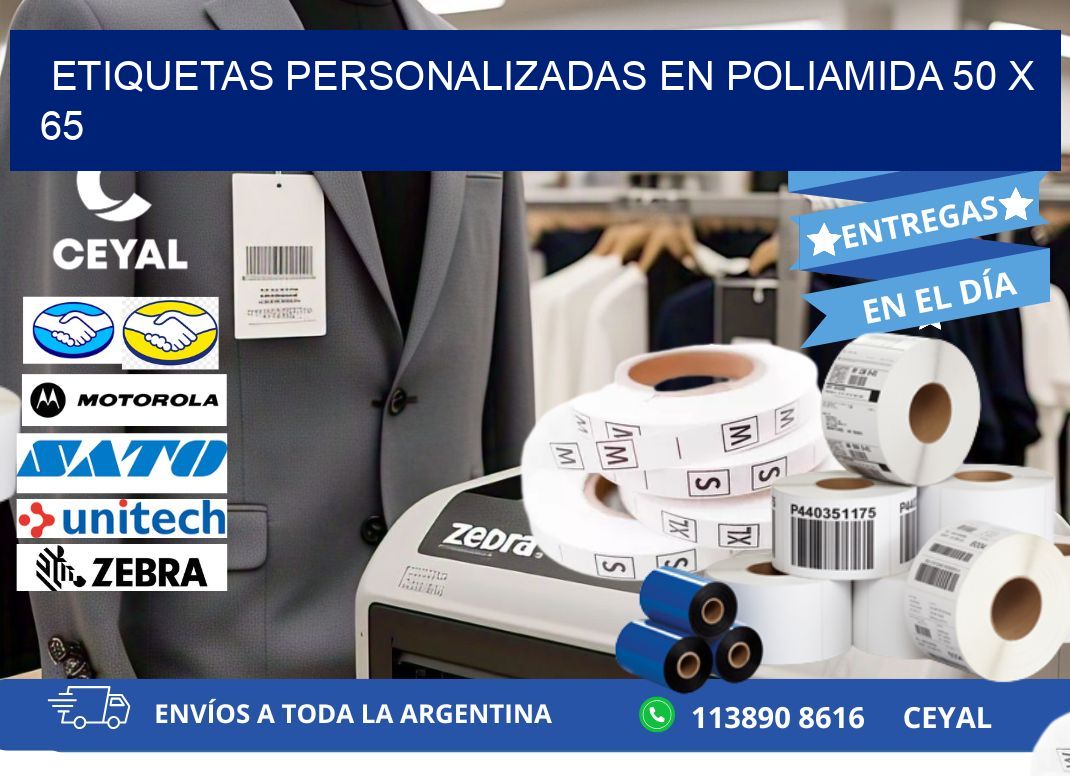 ETIQUETAS PERSONALIZADAS EN POLIAMIDA 50 x 65