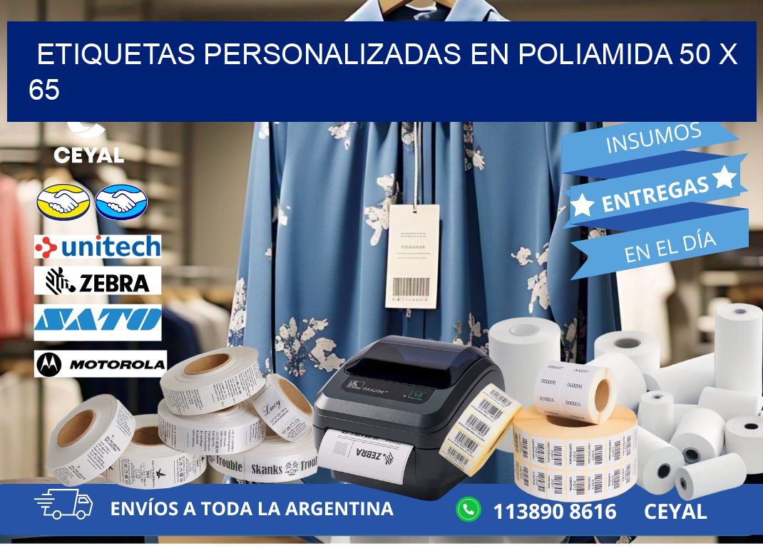 ETIQUETAS PERSONALIZADAS EN POLIAMIDA 50 x 65