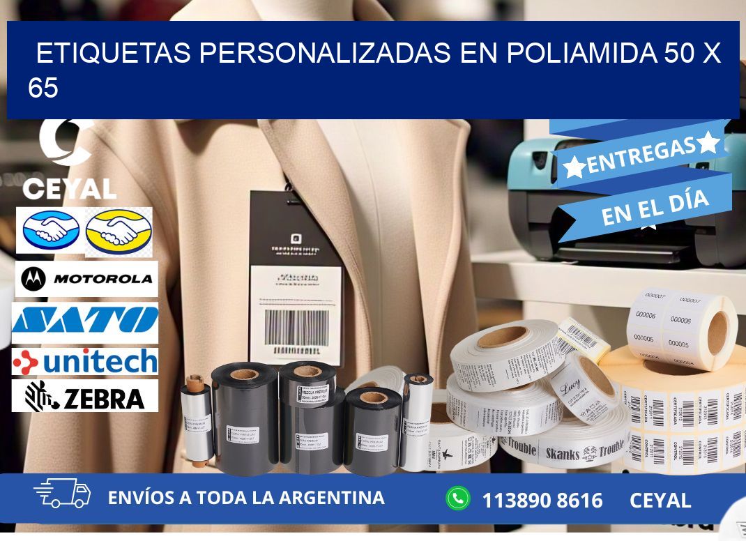 ETIQUETAS PERSONALIZADAS EN POLIAMIDA 50 x 65