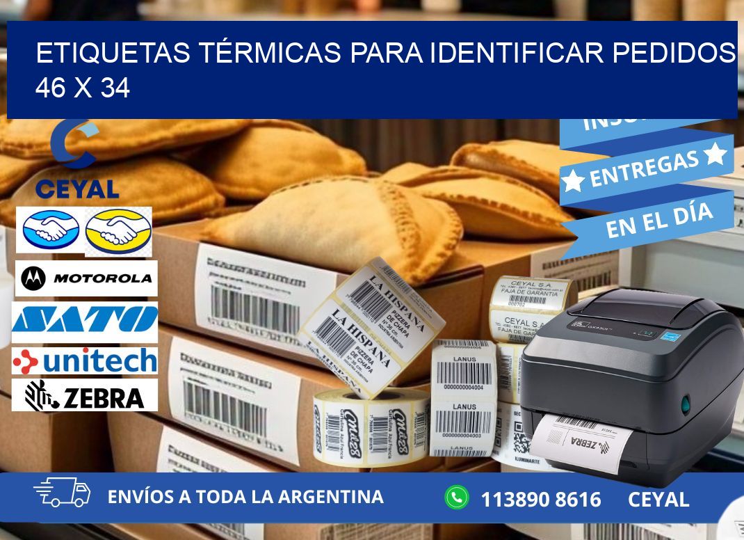 ETIQUETAS TÉRMICAS PARA IDENTIFICAR PEDIDOS  46 x 34