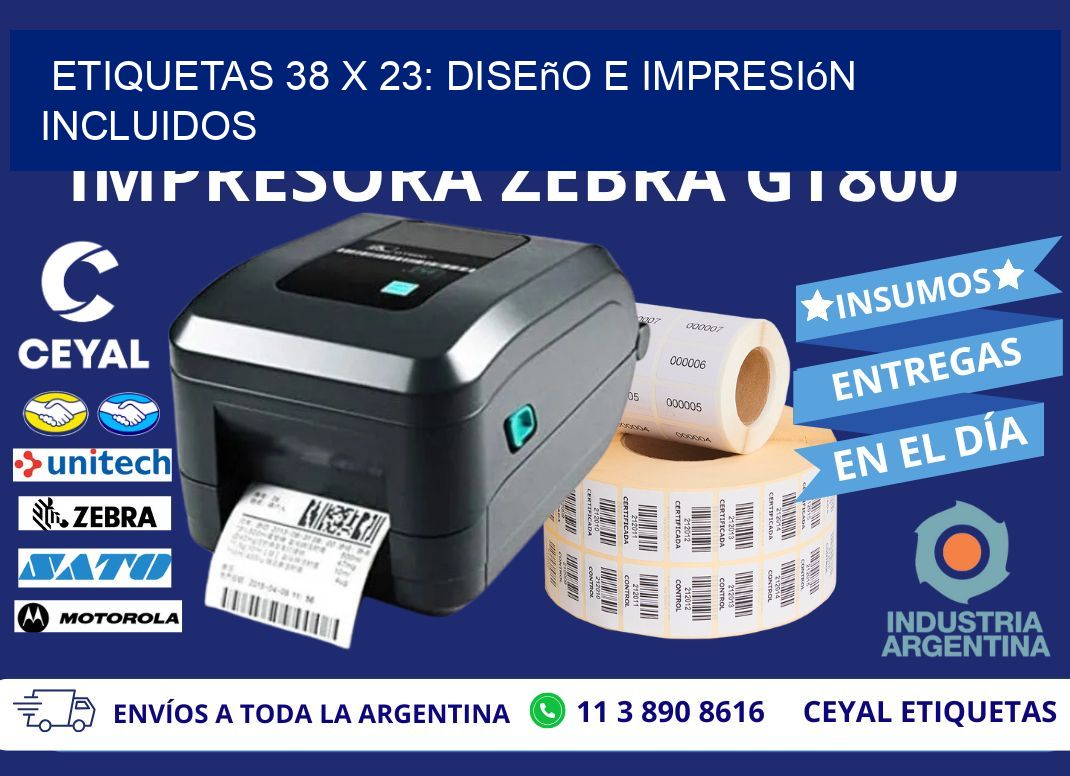Etiquetas 38 x 23: Diseño e Impresión Incluidos