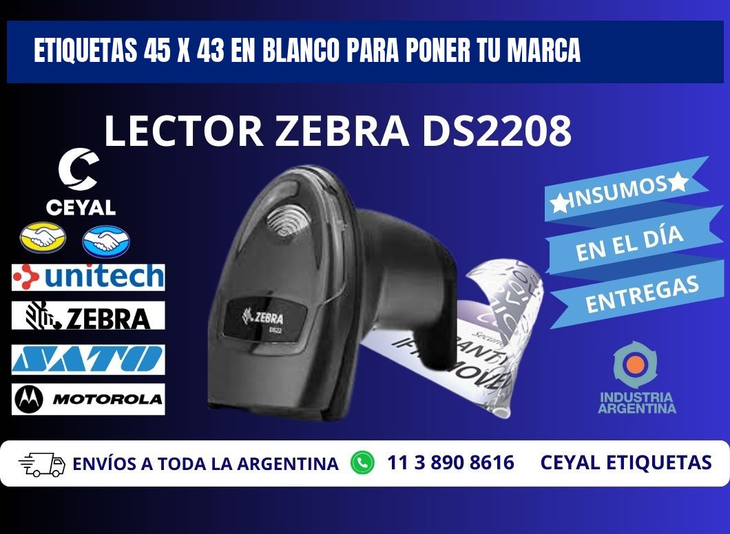 Etiquetas 45 x 43 en blanco para poner tu marca