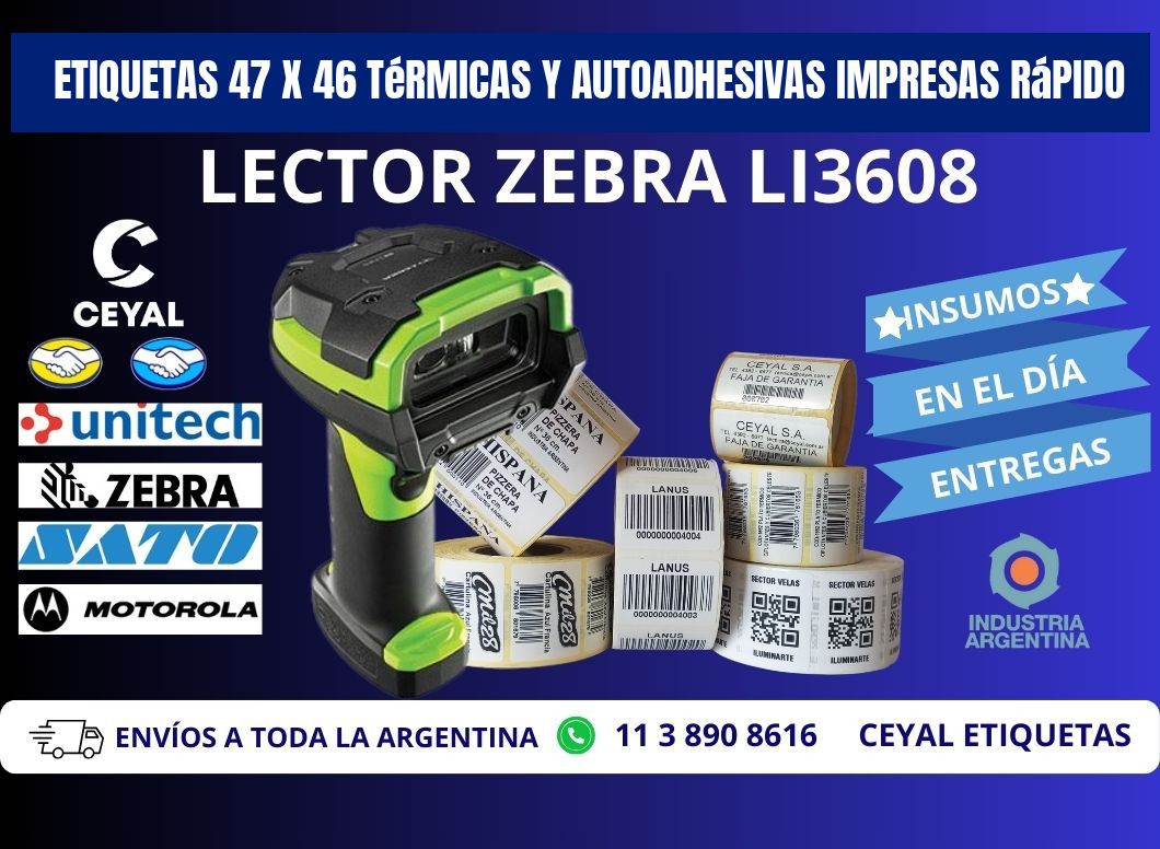Etiquetas 47 x 46 Térmicas y Autoadhesivas Impresas Rápido
