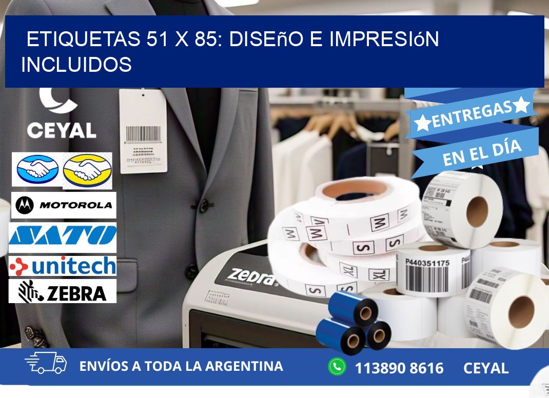 Etiquetas 51 x 85: Diseño e Impresión Incluidos