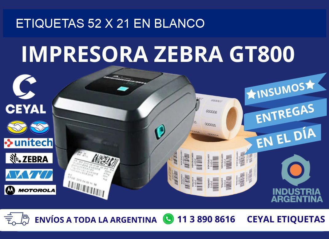 Etiquetas 52 x 21 en blanco