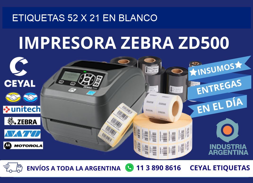 Etiquetas 52 x 21 en blanco