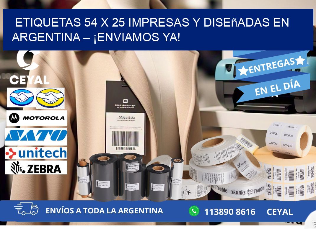 Etiquetas 54 x 25 Impresas y Diseñadas en Argentina – ¡Enviamos Ya!