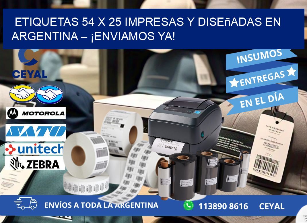 Etiquetas 54 x 25 Impresas y Diseñadas en Argentina – ¡Enviamos Ya!