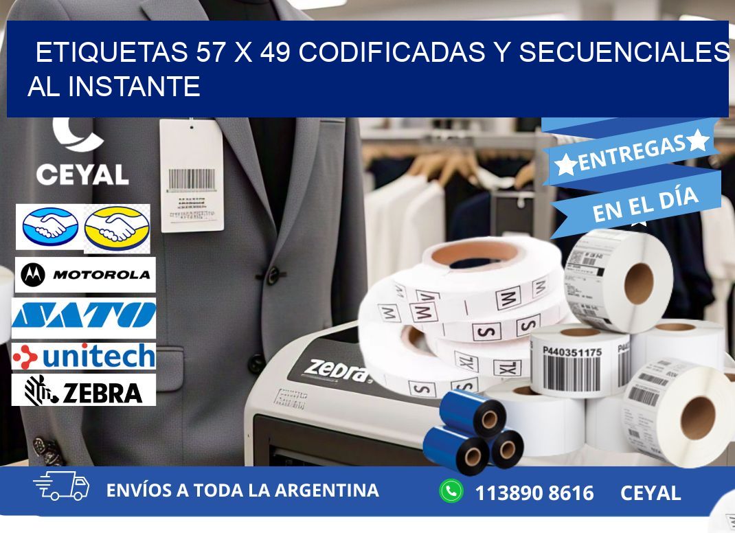 Etiquetas 57 x 49 Codificadas y Secuenciales al Instante