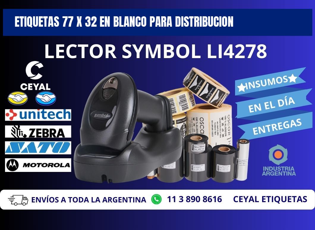 Etiquetas 77 x 32 en blanco para distribucion