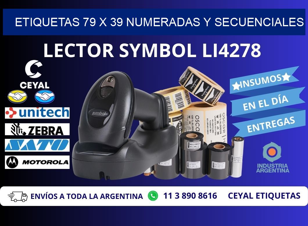 Etiquetas 79 x 39 Numeradas y Secuenciales