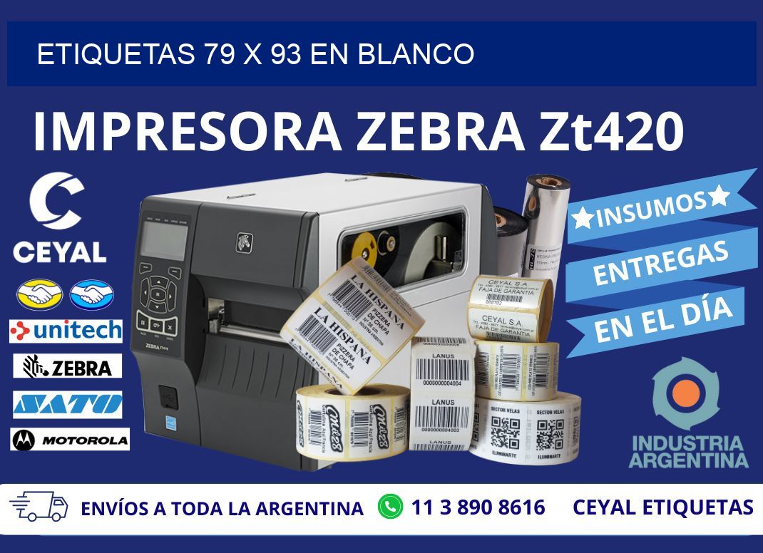 Etiquetas 79 x 93 en blanco