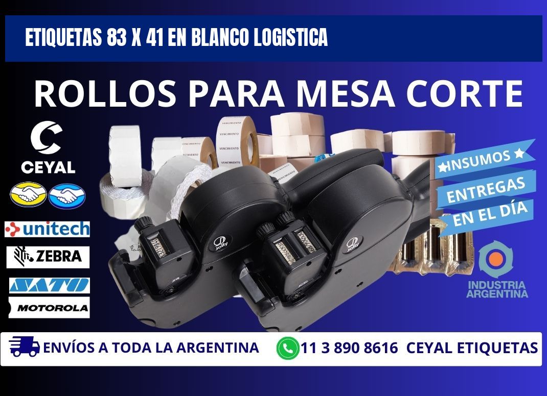Etiquetas 83 x 41 en blanco logistica