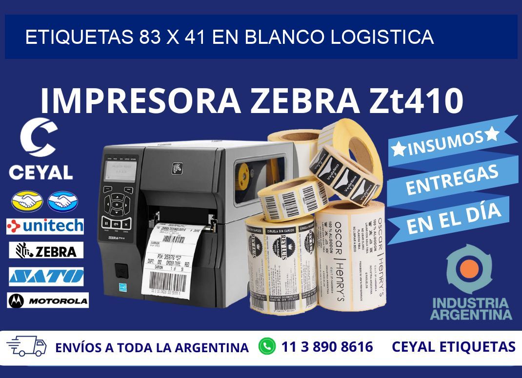 Etiquetas 83 x 41 en blanco logistica