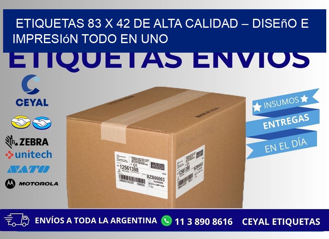 Etiquetas 83 x 42 de Alta Calidad – Diseño e Impresión Todo en Uno