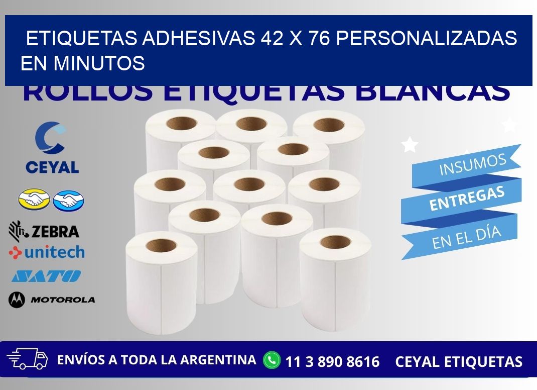 Etiquetas Adhesivas 42 x 76 Personalizadas en Minutos