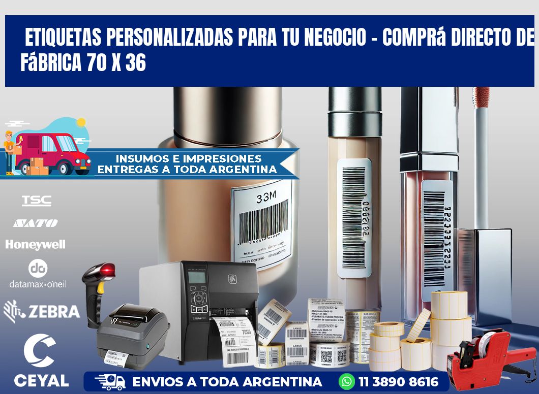 Etiquetas Personalizadas para Tu Negocio – Comprá Directo de Fábrica 70 x 36