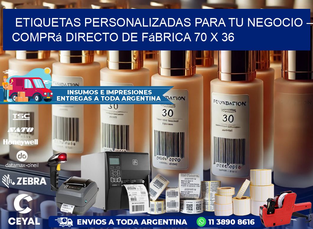 Etiquetas Personalizadas para Tu Negocio – Comprá Directo de Fábrica 70 x 36