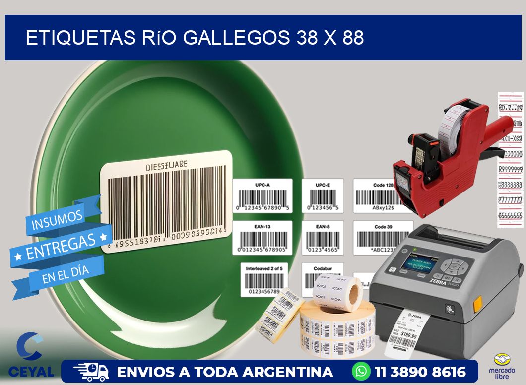 Etiquetas Río Gallegos 38 x 88