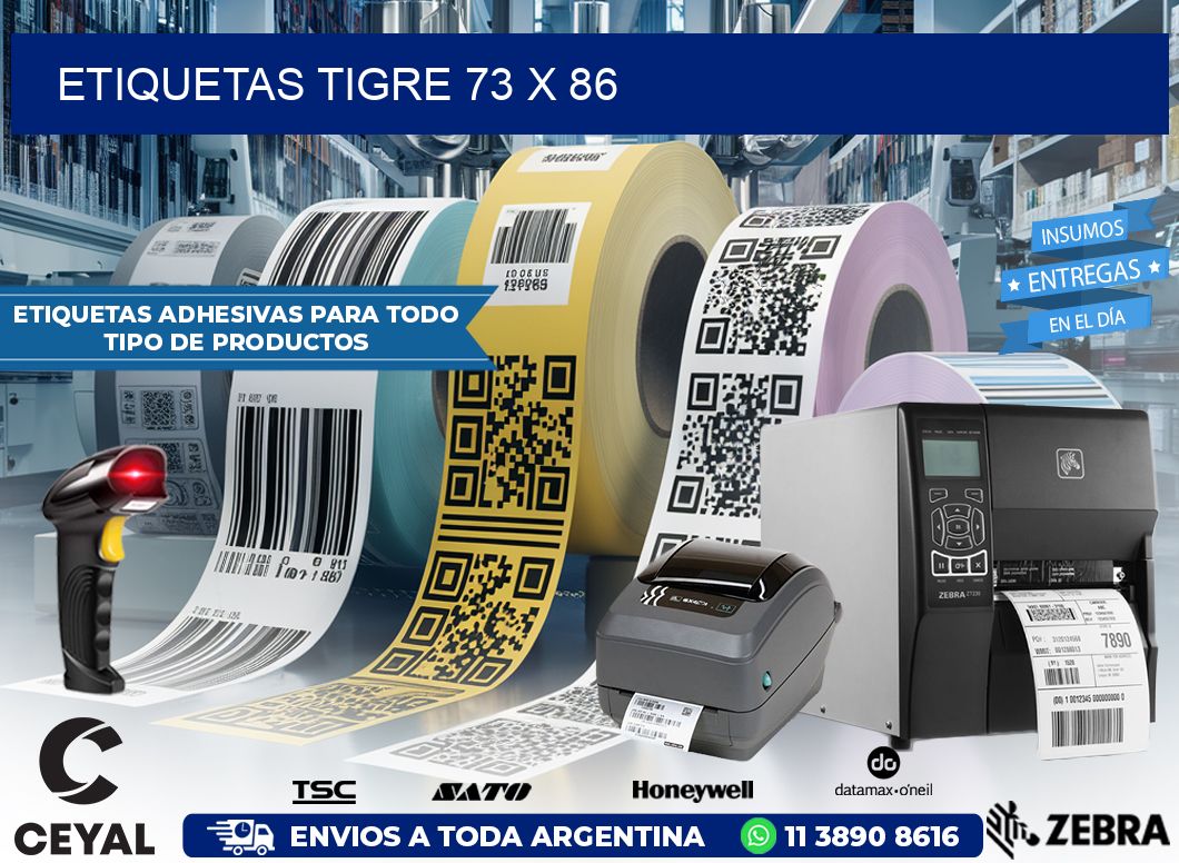 Etiquetas Tigre 73 x 86