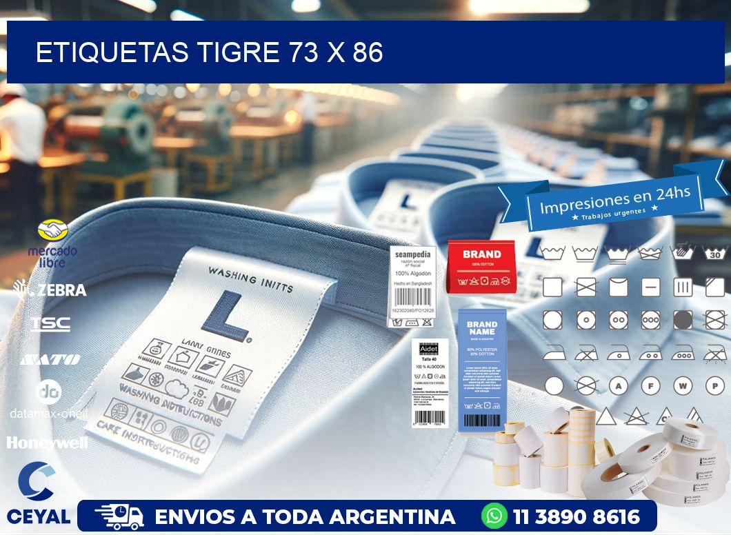 Etiquetas Tigre 73 x 86