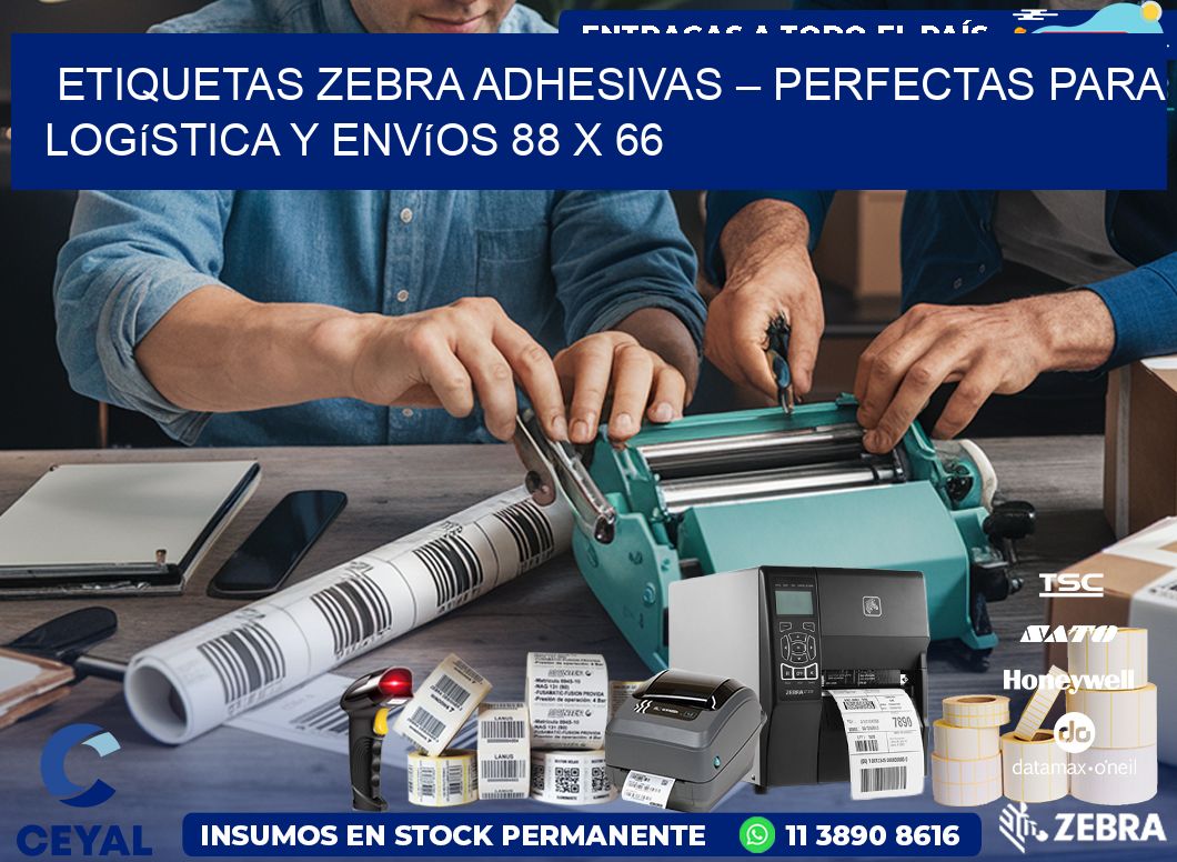 Etiquetas Zebra Adhesivas – Perfectas para Logística y Envíos 88 x 66