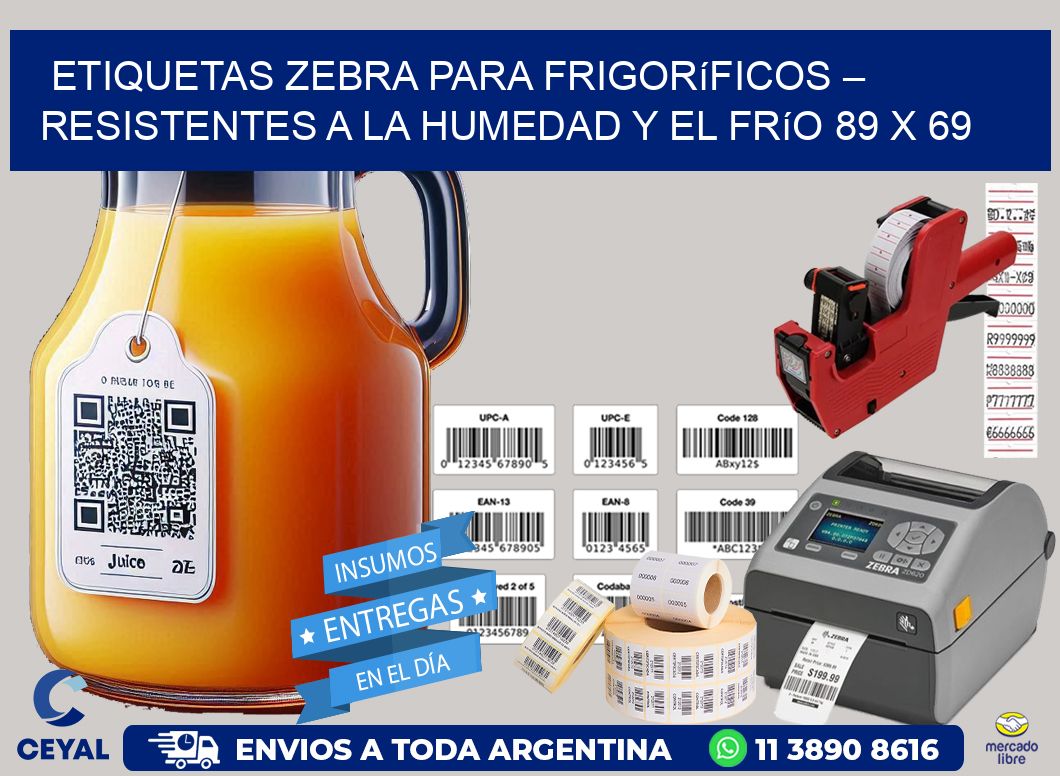 Etiquetas Zebra para Frigoríficos – Resistentes a la Humedad y el Frío 89 x 69
