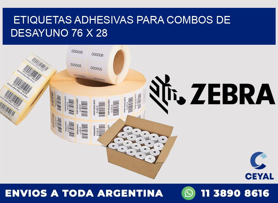 Etiquetas adhesivas para combos de desayuno 76 x 28