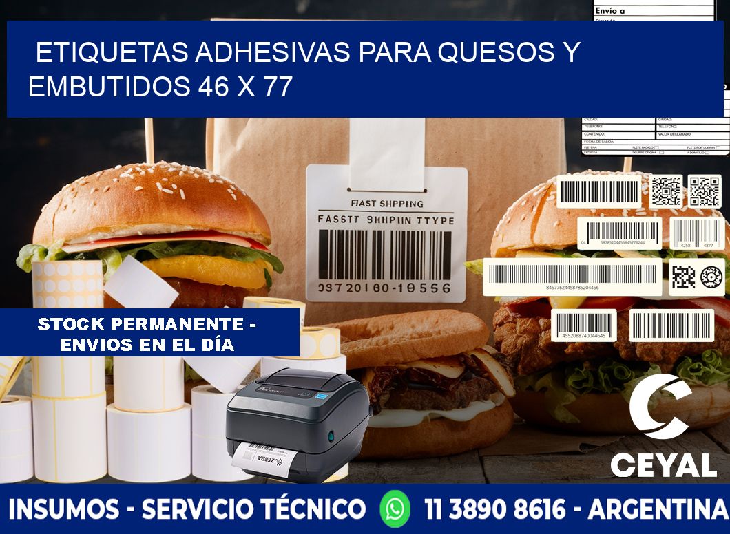 Etiquetas adhesivas para quesos y embutidos 46 x 77