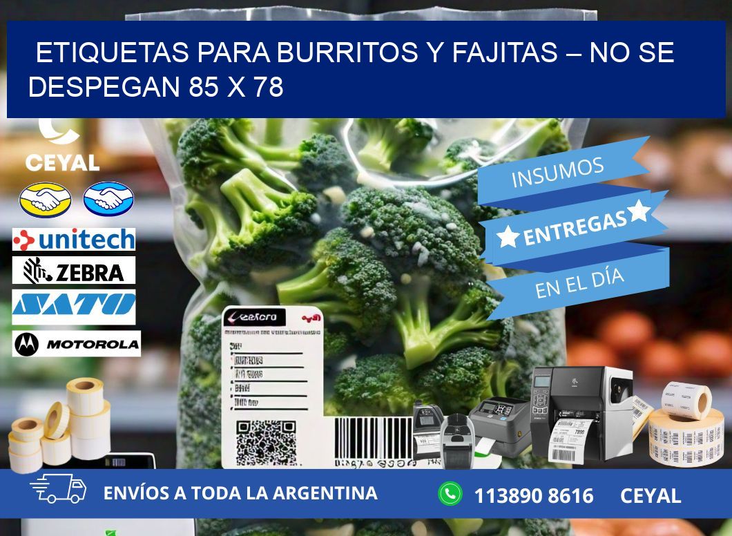 Etiquetas para burritos y fajitas – No se despegan 85 x 78
