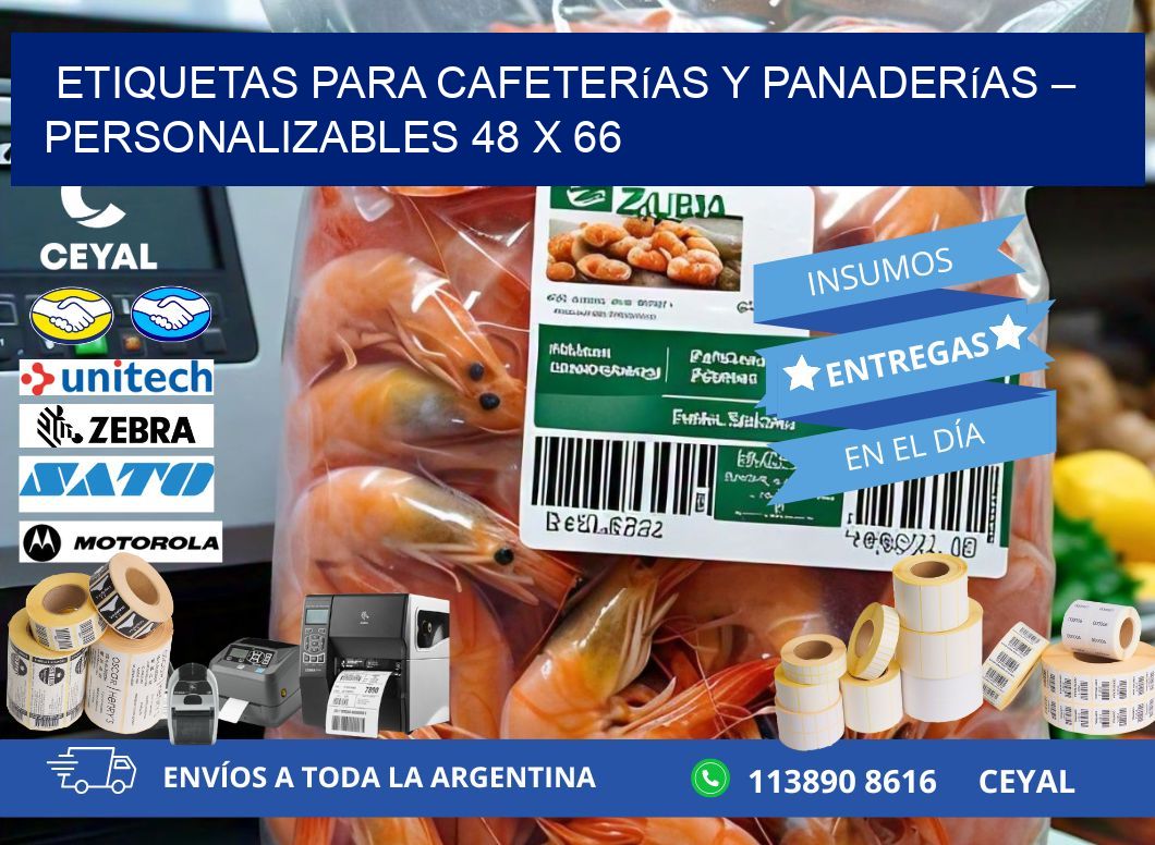 Etiquetas para cafeterías y panaderías – Personalizables 48 x 66