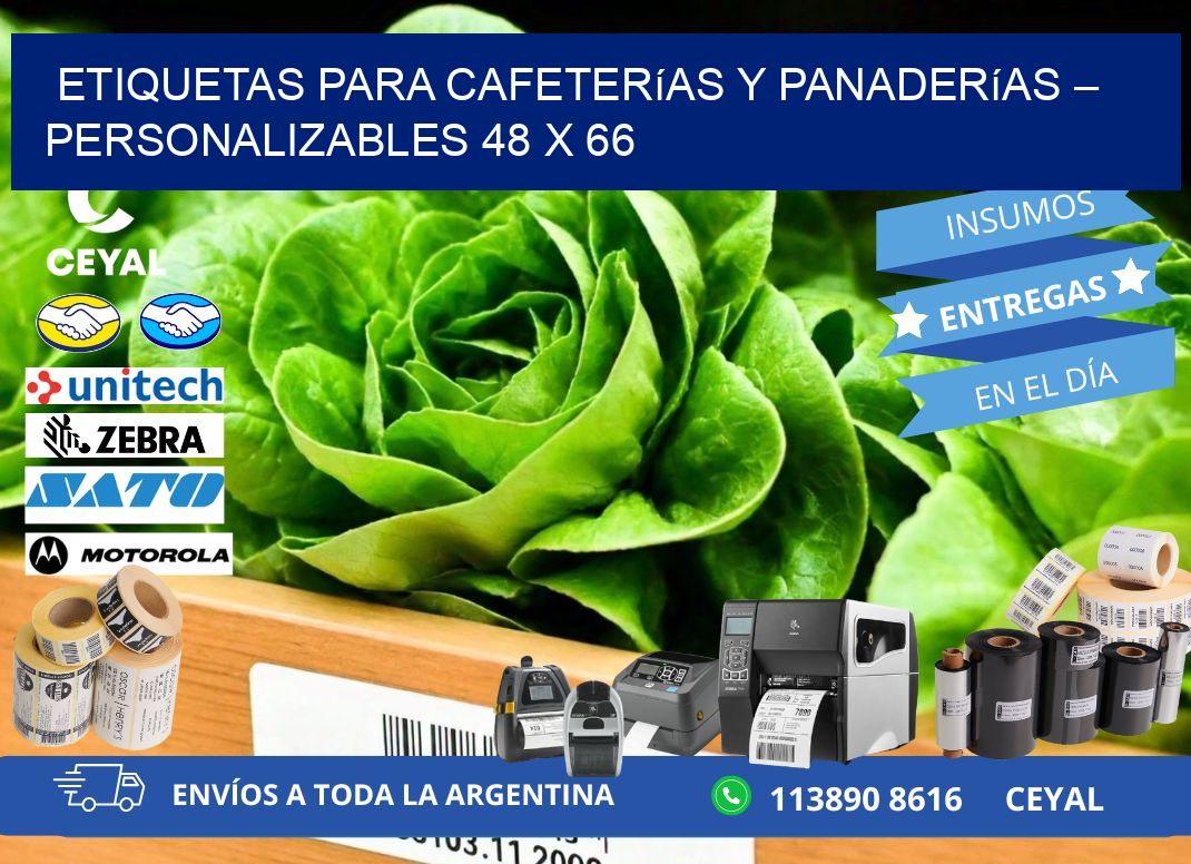 Etiquetas para cafeterías y panaderías – Personalizables 48 x 66