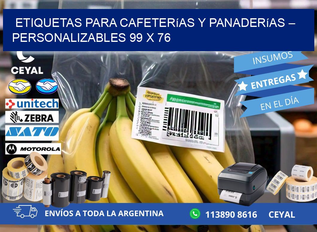 Etiquetas para cafeterías y panaderías – Personalizables 99 x 76