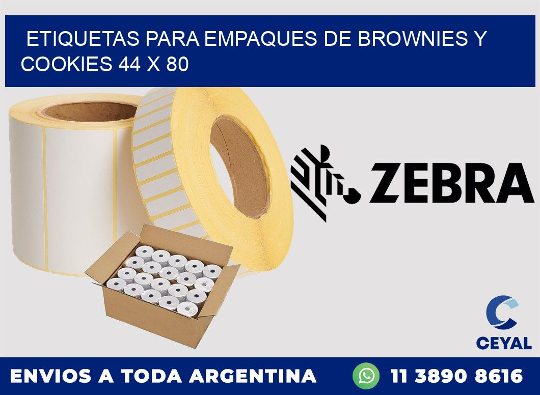 Etiquetas para empaques de brownies y cookies 44 x 80